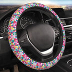 Thickened Elastic Steering Wheel Cover, Geometric Triangle Pattern Ultra, Soft, Breathable, Fit for Cars, SUVs, Trucks, Stylish Comfortable Grip