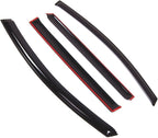 WD2-838 Dark Smoke 4 Pcs Set Window Visor (Outside Mount) Deflector Rain Guard Compatible with 2010-2017 Nissan Leaf
