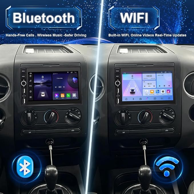 Car Stereo for Lincoln MKX 2007-2009, 7 Inch Android 15 GPS Head Unit, 4GB+64GB, Wireless CarPlay & Android Auto, Bluetooth 5.0, WiFi, FM/RDS Radio, SWC, Mirror Link, AHD Backup Camera Support