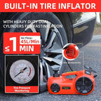 Upgraded Electric Hydraulic Car Jack Kit 5 Ton 12V Portable Lift Range 20.9 Inch with Impact Wrench and Tire Inflator Pump for SUV Sedan Truck Repair Floor Jack for Tire Change with LED Light