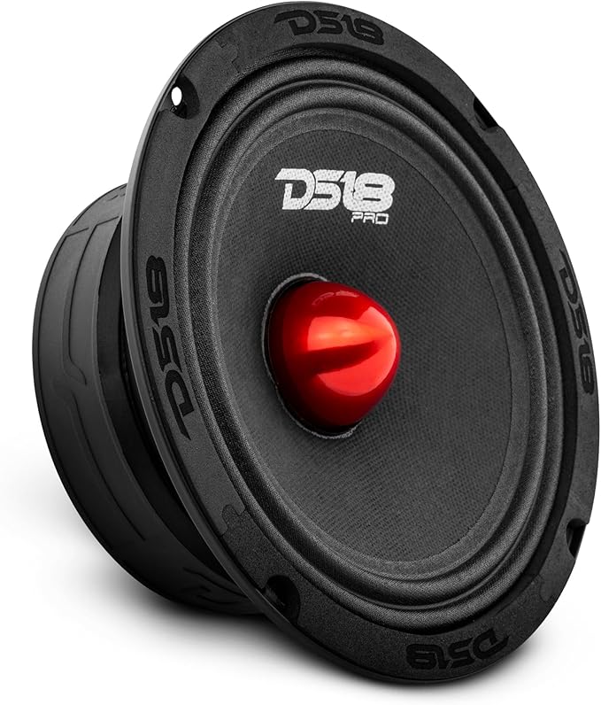 PRO-GM6B Loudspeaker - 6.5", Midrange, Red Aluminum Bullet, 480W Max, 140W RMS, 8 Ohms - Premium Quality Audio Door Speakers for Car or Truck Stereo Sound System (1 Speaker)