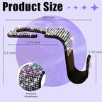 6 Pack Bling Car Seat Headrest Hooks, Bling Car Accessories for Women, Rhinestone Purse Hook for Car, Universal Storage Organizer for Handbag Grocery Bags Coats (Bling Colorful)