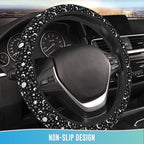 Elastic Steering Wheel Cover Car Accessories Cute Universal 15 Inch Absorbing Sweat Non-Slip Breathable for Man Woman - Moon and Star