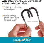 Unbreakable Car Bag Hooks - Large Car Seat Hooks for Purse, Backpack, Coats, Hats and Heavy Bags up to 40 lbs - Secure Attachment Fits All Headrest Posts, 4-Pack
