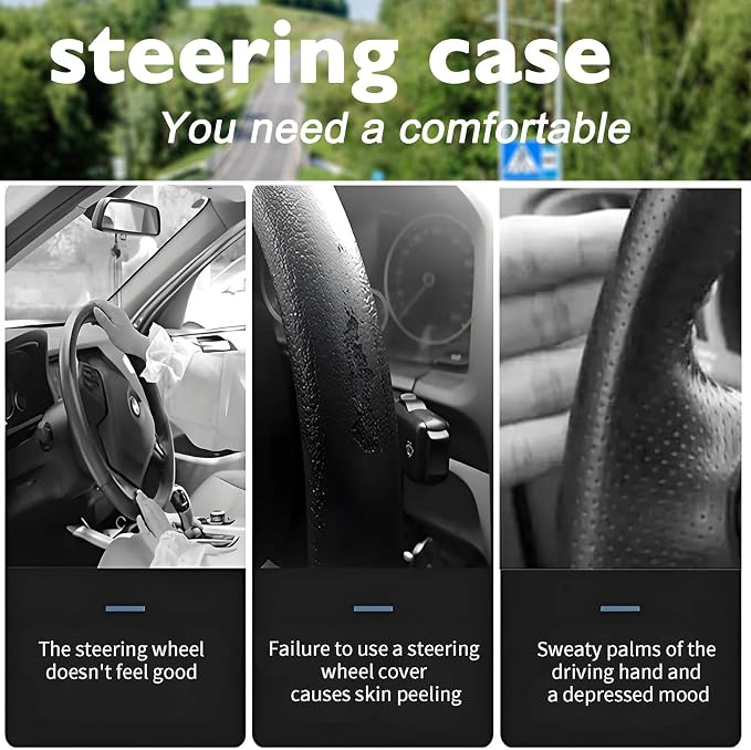 African Style Steering Wheel Cover 15" Universal Neoprene Steering Cover | Western Black Car Accessories Decor Non-Slip Fit Auto SUV Truck, African Gifts for Women Men Birthdays Festivals