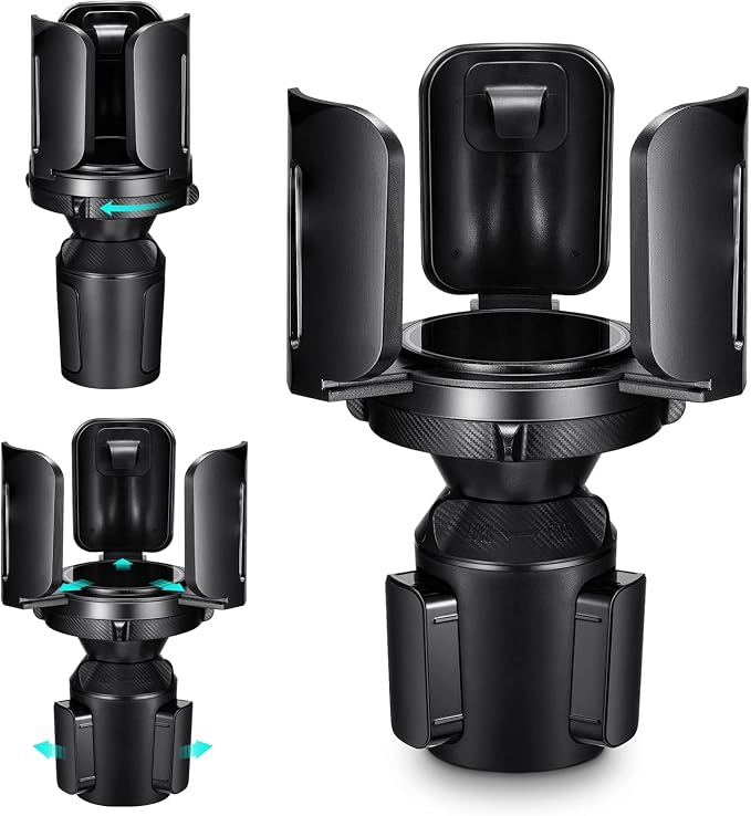 Car Cup Holder Expander Adapter (Adjustable) This Hill All Purpose Cup Holder Expander for Car with Rubber Fits Less Than 5.51" Large Bottles & Mugs & Foods & Drinks