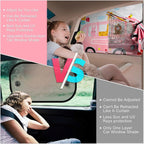 Car Window Shades, 2pcs Magnetic Car Curtains for Side Windows Privacy Full Covers/Half Shade Options, Cute Cartoon Auto Sunshades for Baby Protection Pink
