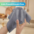Grey Microfiber Cleaning Cloth, 24 Pack Absorbent Cleaning Rags, Lint-Free, Streak-Free Cleaning Towels for Car Kitchen House, 12"X11"