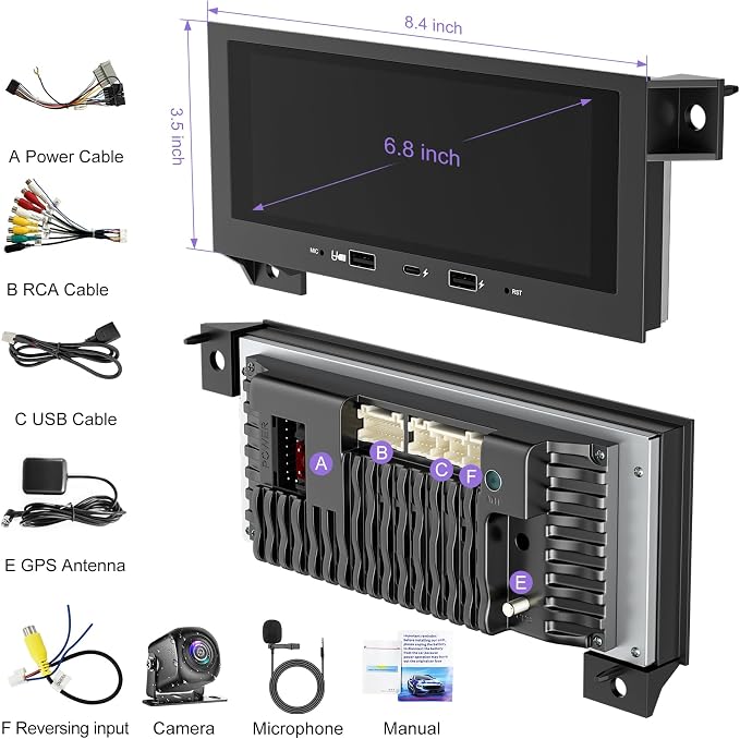Android 15+8 Core Car Radio for Dodge/Jeep/Chrysler 1990-2000 | Carplay&Android Auto&Mirror Link, GPS Navigation,Bluetooth&Voice Control,Back-up Camera, SWC, FM Radio,DSP Setting, 5G WIFI