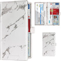 Car Registration and Insurance Card Holder, Vehicle License Document Glove Box Compartment Organizer, Interior Car Accessories for Women Men (Marble Grey)