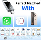 Wireless Carplay Adapter for iPhone Apple, 2026 Mini CarPlay Dongle, Plug & Play, No Delay, Convert Wired to Wireless Bluetooth Apple Carplay, with USB&USB-C, for iOS 10+ and 2016+ Cars,black1