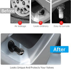 Tire Valve Stem Caps Cover for Cadillac Metal Car Wheel Air caps Auto Valve Stem Caps Accessories 4 Pack Black