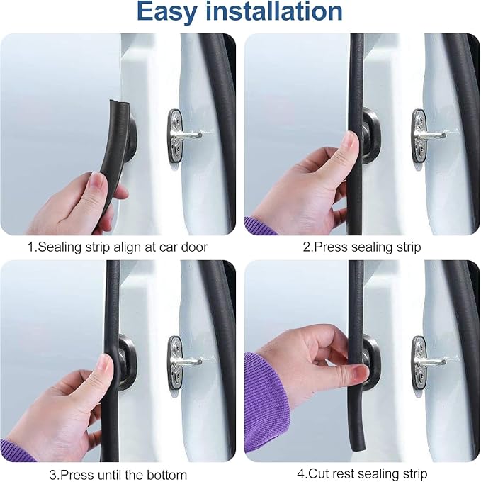 Automotive Door Weather Stripping 100Ft Car Door Rubber Edge Trim Seal Strip Gasket with Side Bulb for Car Bus Camper Boat RV Truck Doors