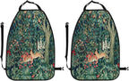 William Morris Forest Rabbit Hares Blue Green Floral Car Seat Back Kick Protectors Kick Mats With Storage Pockets For Vehicles To Protect From Dirt Mud Scratches 2 Pack
