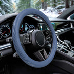 Car Steering Wheel Cover, Thin Anti-Skid Silicone Steering Wheel Cover for Men & Women, Universal Automotive Interior Accessories for Most Cars (Dark Blue)