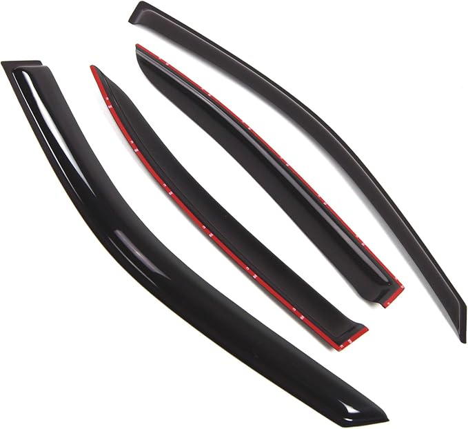 Outside Mount Window Vent Visors Rain Guards Compatible with Hyundai Elantra 2001-2006 | Side Window Wind Deflectors Rain Shields | Smoke Tinted, 4 Pcs Set, DGWV-252