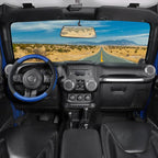 Car Steering Wheel Cover for F-150 Tundra Range Rover 15.5-16 inch, Black and Blue Microfiber Leather