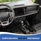 Center Console Dash Grab Handle Cover Trim Compatible with 2021-2024 Ford Bronco Interior Accessories, Carbon Fiber (Not for Bronco Sport)