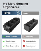 Trunk Organizer, Sturdy Foldable with Cooler for Car & SUV, 3 Compartments, Black, 31.5” x 12.6” x 10.6”
