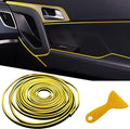 Car Interior Trim Strips,Universal 9.8 ft Car Electroplating Decoration Styling Door Dashboard, Flexible Interior Trim Accessories with Installing Tool(Yellow)