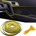 Car Interior Trim Strips,Universal 16.4 ft Car Electroplating Decoration Styling Door Dashboard, Flexible Interior Trim Accessories with Installing Tool(Gold)