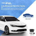 Vortex | Full-Coverage Car Windshield Cover for Ice and Snow, Standard Size (Black) - Wiper Blade + Side Mirror Coverage - Fit-Fast Straps, Security Panels + Storage Pouch - 59 x 41 Inches