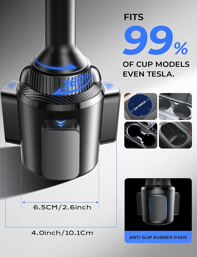 for Qi2.2 25W MagSafe Car Mount Charger Cup Holder Mount, [Designed for iPhone] Cooling Magnetic Wireless Car Charger, Cup Holder Phone Holders 25W for iPhone 17 16, 15W for iPhone 15 14 13 12