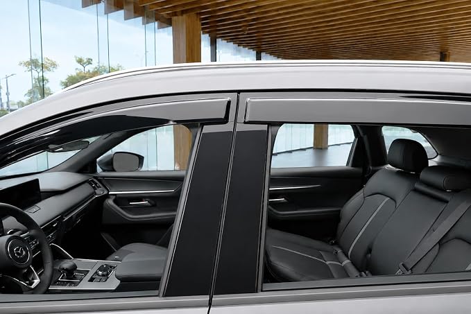 2024-2026 Tape-On Rain Guards for Mazda CX-90 & CX-70 Side Window Visor Deflectors Turbo S Select Preferred Plus Premium Tinted Vent Shades CX90 CX70 2025