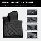Floor & Cargo & Seatback Mats for Kia Sportage Gas 2026 2025 2024 2023 (Not Fit Hybrid), All Weather TPE Custom Fit Floor Liners with Full Set Car Mats & Trunk Mats Accessories, Black