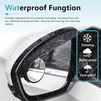 2PCS Car Blind Spot Mirrors, 2-in-1 Car Rearview Eyebrows with 360 Degrees Adjustable Blind Spot Mirror, Self-adhesive Anti Rain Accessories, Enhances Visibility Safety (Black)