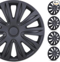 4-Pack 13 Inches Wheel Rim Cover Hubcaps,Redesign Fashion Style Replacement Hubcaps,Car Truck SUV Hub Accessories, Matte Black
