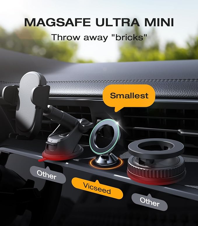 Latest Upgrade for MagSafe Car Mount, [High & Low Temp Resistance] Magnetic Phone Holder for Your Car Dashboard, 360 Adjustable Car Phone Holder Mount for iPhone 17 Pro Max 16 15 14 13 12