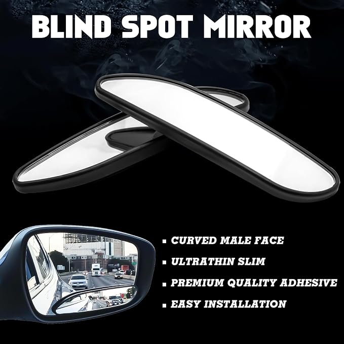 x Blind Spot Mirror, 5'' Framed Rhombus HD Glass Convex Adjustable Wide Angle Rear View Mirror,Universal For Car SUVs Truck Motorcycle (2pcs)