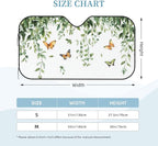 Windshield Sun Shade Botanical Leaf Butterfly Watercolor Car Front Window Sunshade Cover for Truck SUV Blocks UV Rays Automotive Visor Interior Protector 51 x 27.5 inch