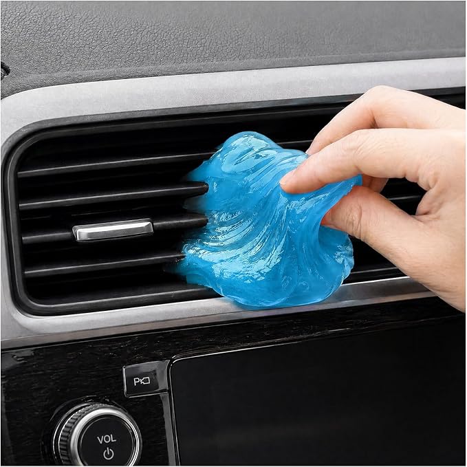 Car Cleaning Gels, Reusable Dashboard Dust Removal Slime Auto Detail Cleaner, Universal Cleaning Putty Air Vent Dusting Mud Fits for Vehicles Keyboards Laptops Keys (Blue)