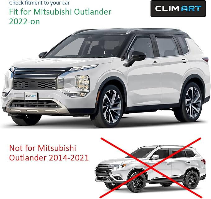 in-Channel Incredibly Durable Rain Guards for Mitsubishi Outlander 2022-2026, Original Window Deflectors, Vent Window Visors, Vent Deflector, 4 pcs. - 622479