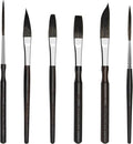Starter Pinstriping Brush Kit 6 pcs High Performance Striping Brushes, Long Liner, Script Liner, Sword, Cat Tongue, Scroll Brushes for Lettering & Detailing