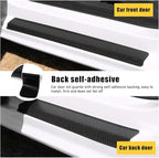 4 PCS Car Door Sill Protectors, Anti Scratch Carbon Fiber Auto Threshold Cover Strips, Decorative Door Entry Edge Scuff Sticker Universal for Most Vehicles, Car Accessories (Black 3D)