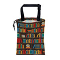 Car Garbage Bag Colorful Bookshelves Library Drawstring Car Trash Bag Hanging for Back Seat with Adjustable Buckle Canvas Vehicle Trash Can Easy-to-Install