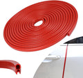 13.1Ft (4M) Car Door Edge Guards, Rubber U Shape Automotive Door Entry Guard Protector Strip, No Glue Required, Universal Vehicle Doors Edge Trim, Exterior Car Accessories (Red, 13.1FT)