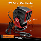 Car Heater,12V Portable Heaters for Vehicle,Plugs into Cigarette Lighter,360° Rotation Fast Heating Auto Car Window Defroster Windshield Defogger,2 in 1 Heating & Cooling Automobile Heater(Red)
