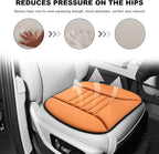 Car Seat Cushion, 1.2" Thick Comfort Memory Foam Auto Seat Pad with Non Slip Bottom, Breathable Driver Seats Pillow Pressure Relief Chair Cushion for Vehicle Office Home (Orange)