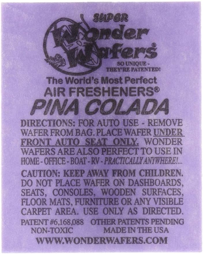 Wonder Wafers Air Fresheners 50ct. Individually Wrapped, Pina Colada Fragrance