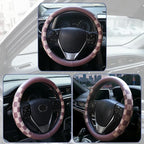 Women Checkered Steering Wheel Cover,Breathable Non-Slip PU Leather Universal 15 Inch Steering Wheel Protector,Fashion Checkerboard Car Interior Car Accessories SUV Truck Men
