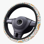Boho Rainbow Steering Wheel Cover, Cute Print Steering Wheel Cover Protector, Ultra Thin Breathable Non-Slip, Car Accessories for Women, for Steering Wheel with a Diameter of 14.5"-15"