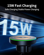Magnetic Car Phone Holder, 15W for MagSafe Car Mount Charger(Fast Wireless Charging,Vacuum) 360°Adjustable Car Mount for Women Men iPhone 17-12