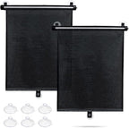 Car Window Shade for Side Windows, 2 Pack Sun Shade Retractable for Car Blocks Heat and UV Rays Glare Protection Roller Sunshade Visor for Baby, Kids, Pets, Passengers