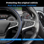 Car Steering Wheel Cover for Chevy Silverado 1500 2500 3500, Tahoe, Equinox,Traverse,Colorado, Automative Accessories for Chevy, Sporty Design,Blue
