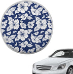 Blue Hibiscus Flowers Steering Wheel Cover Sun Shade Universal 17 inch Insulation Steering Wheel Cover for Cars SUV Trucks Cute Car Steering Wheel Accessories for Women