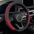 Steering Wheel Cover, Universal Fit 15 Inch Microfiber Leather Car Wheel Protector, Anti-Slip, Claret